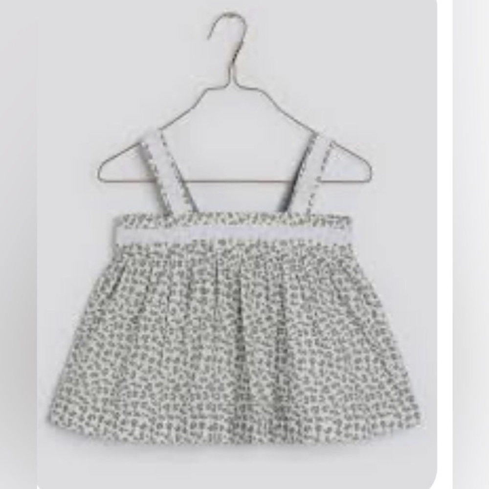 NWT Little Cotton‎ Clothes Lissy Sun Top Porcelain Floral. Green/white sz 8/9